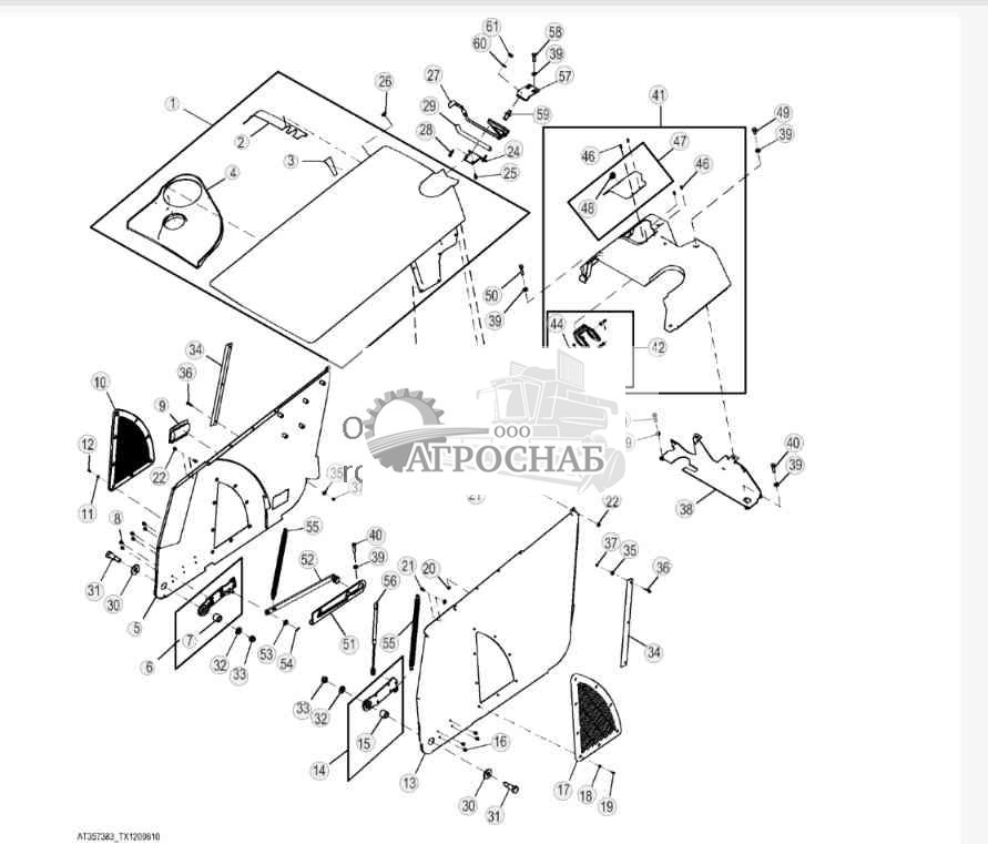 Капот и боковые панели (Engine 4045HT054, 4045HT063, 4045HT072, 4045HT073, 4045HT086, 4045HT087-) ( 